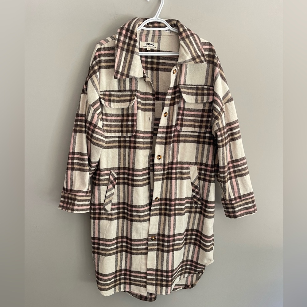 Ci Soni long wool blend shacket coat